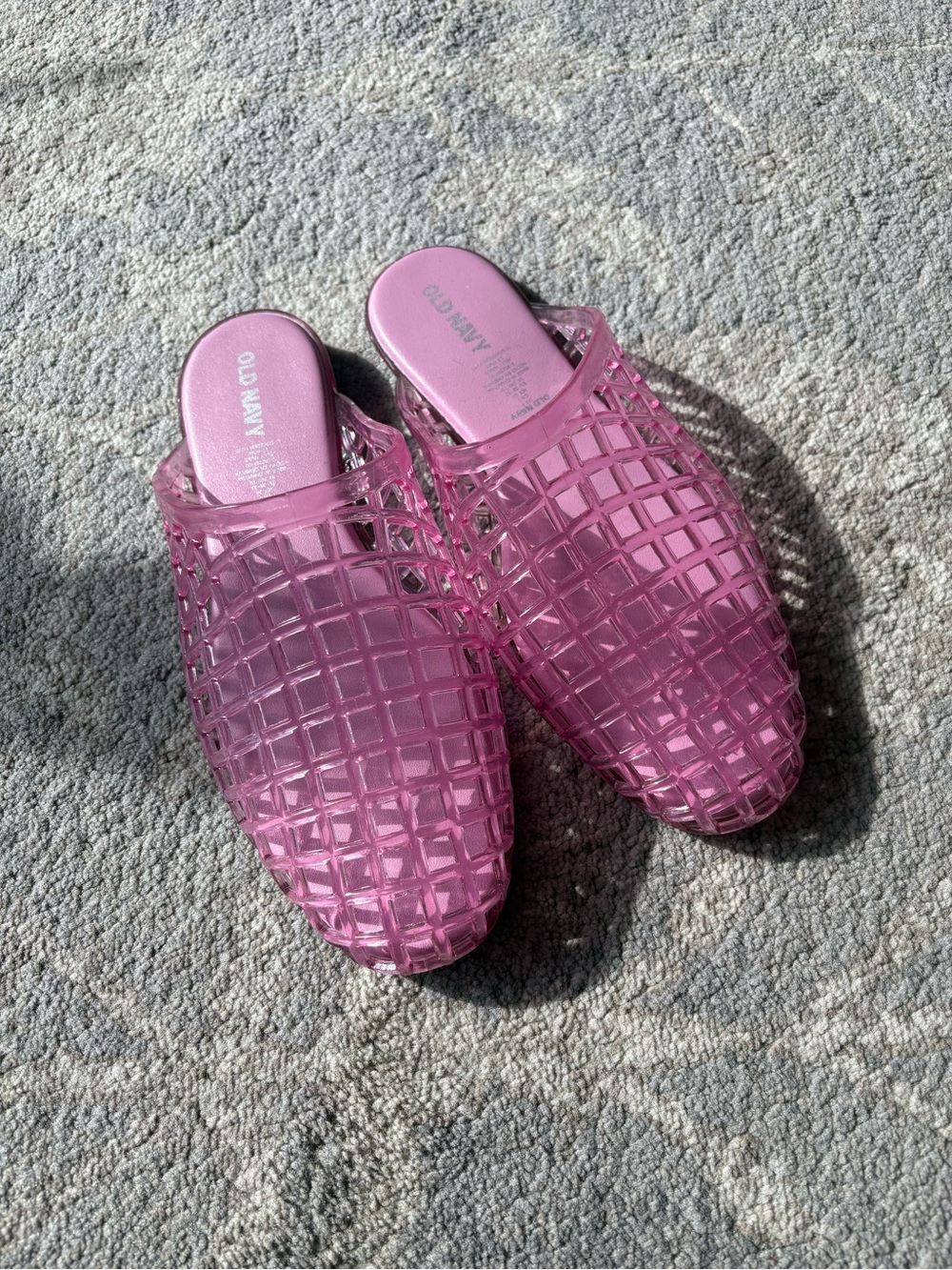 Old Navy Pink Lattice Jelly Mules